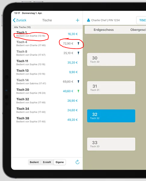 Idee zum Tischmanagement