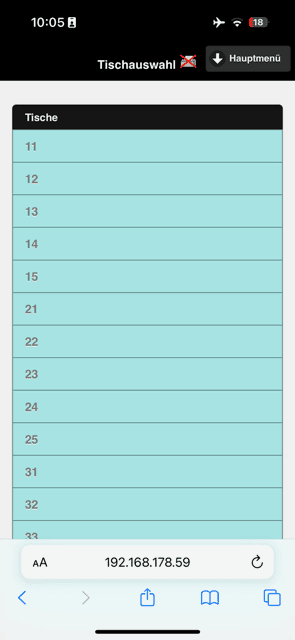 iPhone direkte Tischeingabe wird nicht angezeigt.png